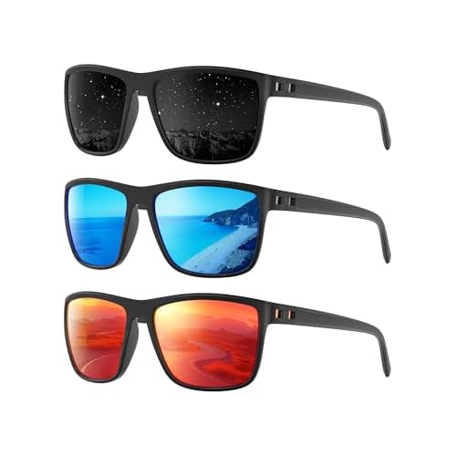 Polarized Sunglasses Men Women, Mens Sunglasses Lightweight UV Sun Glasses for Fishing Driving Golf