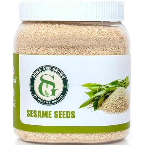 Sown-and-Grown White Sesame seeds- 10oz | Whole White Sesame Seeds Perfect for Noodle Dishes, Sushi and Stir-Fries Cover