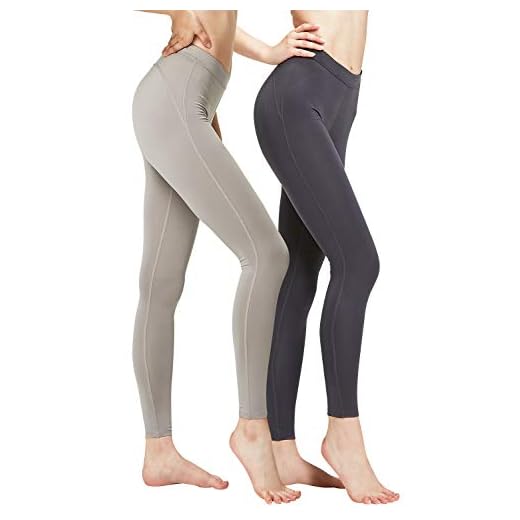 DEVOPS Women's 2 Pack Thermal Long Johns Underwear Leggings Pants (X-Small, Charcoal/Light Grey)
