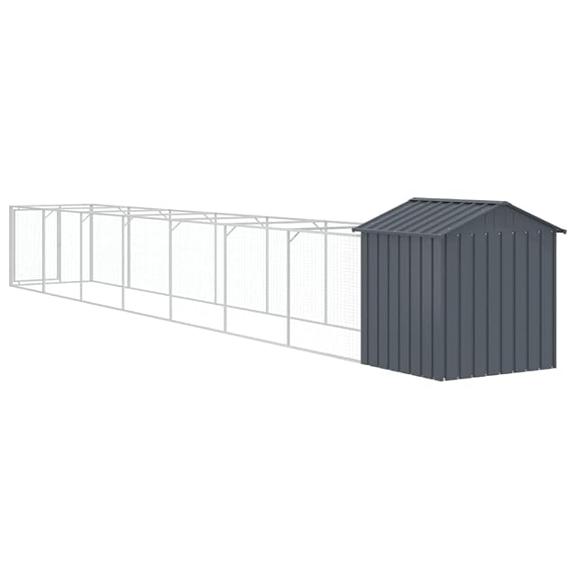Foto 6 de 8 de vidaXL Caseta Perros con tejado Acero galvanizado Gris 117x813x123 cm