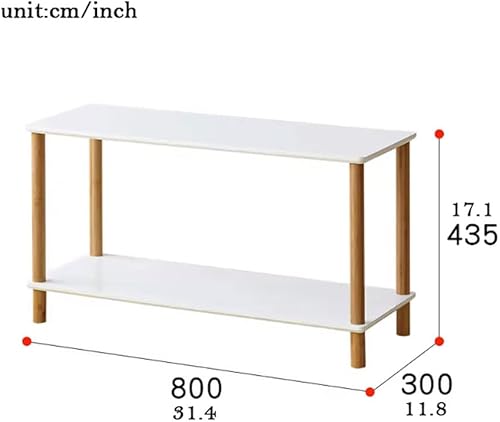 Miniatura 3 de 2 Tier Open Bookcase Modern Freestanding Wooden Display Stand Unit WBamboo Frame Bookshelf Simple Storage Rack for Bedroom