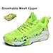 SANEARDE Mens Basketball Shoes Lightweight and Fashionable Colorful Outdoor Non Slip Athletic Sneakers Fluorescent Green Size 7