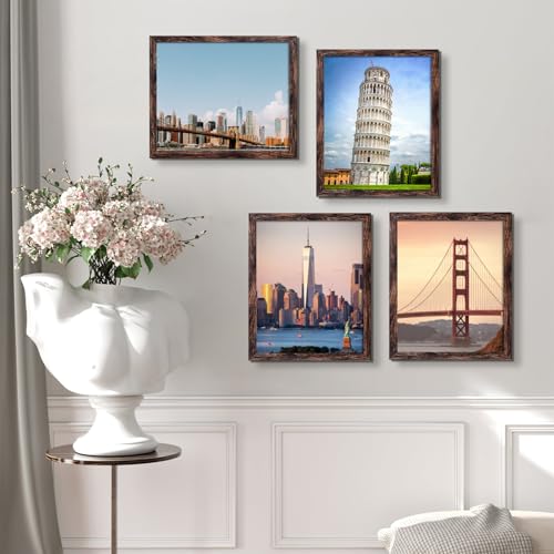 Image of BESCRCL 22x28 Picture Frame Brown, Poster Frames Wall Hanging, Display Pictures 22 x 28 without Mat, 1 Pack
