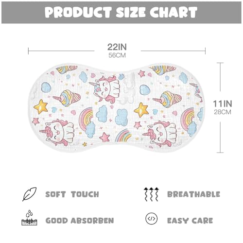 vvfelixl Kawaii Cat Unicorn Burp Cloths for Baby Boy Girls Baby Washcloths Burp Rags 1 Pack2