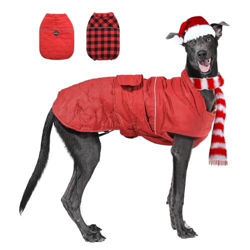 PAWZ-Road-Dog-Winter-Coat-with-5-Layers-Warm-Material-Reversible-Dog-Clothes-with-2-Sides-Dog-Jacket-Outdoor-Water-Repellent-Red-Plaid-XL