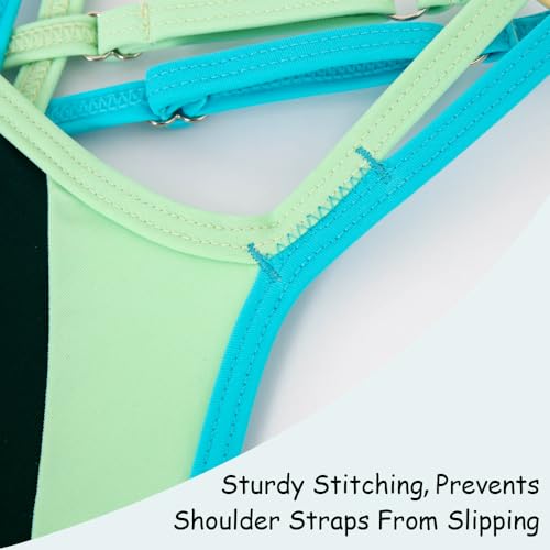 Image of Belovance Girls Swimsuit One Piece Swimwear Adjustable Straps Back Cutout Athletic Sport Kids Tween Bathing Suit 5-14 Years