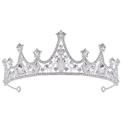 Generic Brands Corona Tiara Cumpleaños Corona Tiara Corona de Cristal Corona Nupcial para Bodas Fiestas de Cumpleaños Proms Concursos Cover