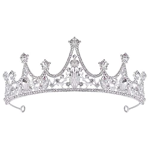 Generic Brands Corona Tiara Cumpleaños Corona Tiara Corona de Cristal Corona Nupcial para Bodas Fiestas de Cumpleaños Proms Concursos