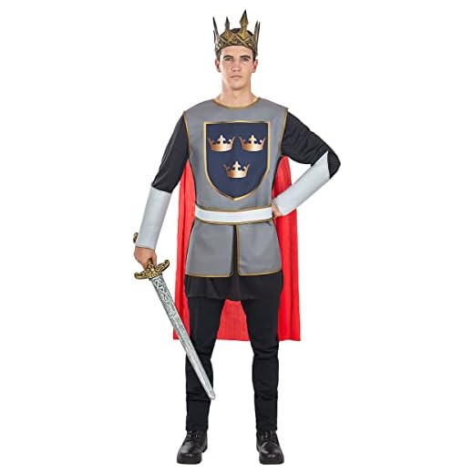 Funidelia | Disfraz de Rey Arturo para hombre Edad Media, Caballero - Disfraz para adultos y divertidos accesorios para Fiestas, Carnaval y Halloween - Talla M - Granate