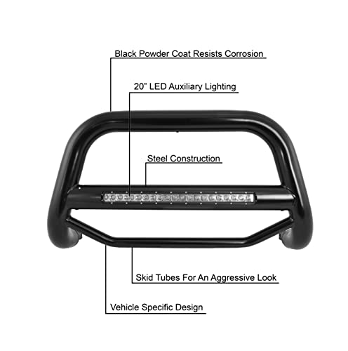 Image of Black Horse MAX Beacon Bull Bar No Skid Plate Black Compatible with 2002-2006 Honda CR-V-MAB-HOB3301B