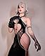 KORURACLUB Hexenkostüm mit Spinnenherz Schwarze hochwertige Cosplay Dessous aus Goldsamt mit Glitzer für Frauen Hexendessous mit Spinnenherz (L)