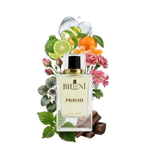 Image of Pravah Eau De Parfum Unisex | Bergamot Patchouli Aquatic Perfume | Long Lasting EDP 60ml | Fresh Daily Wear Fragrance | Unisex Gift