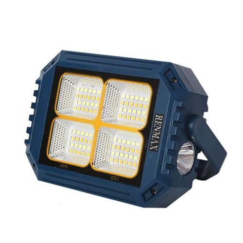 Image of RENMAX Solar Light IP66 Waterproof 30W Flood LED |Portable Cordless Rechargeable| White-Warm White- Red Blue Blinker| for Home, Camping, Travel, Car, Garden, Balcony, Courtyard, Porch and Patio -1Pc