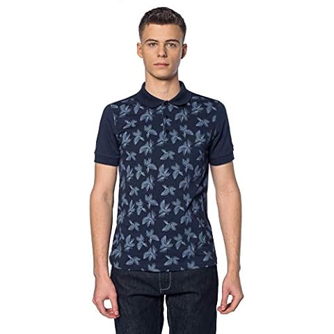 Merc Men's Floral Print Polo Shirt, Navy Cover