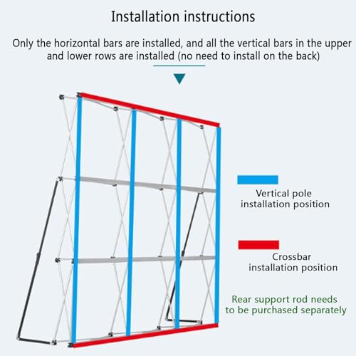 Cadre de toile de fond rétractable support de fond extérieur coupe-vent 3x5
