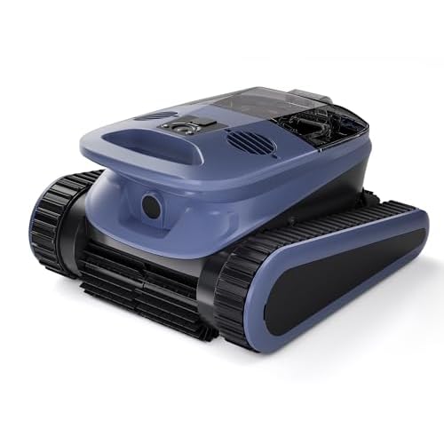 Pool Vacuum,Seauto New Shark Robotic Pool Cleaner for Inground Pools,4 Brushes&Motors,Waterline Only Mode,AI Sonar Navigation,180-Mins Runtime Sucks u