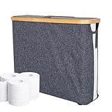 Contenedor de papel higiénico, cesta de almacenamiento de 23 L, soporte plegable para rollo de papel, contenedor de almacenamiento de papel higiénico a prueba de polvo para clasificación y