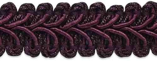 Trims by The Yard Alice Classic Woven Braid Trim, 1/2-Inch Versatile Trim for Sewing, Washable Decorative Trim for Costumes, Home Decor, Upholstery, 20-Yard Cut, Eggplant