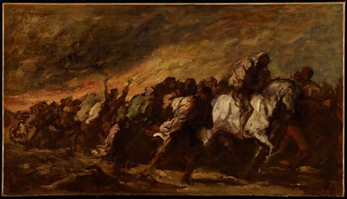 Decoración de paredes con el lienzo artístico de i Fuggitivi de Honoré Daumier de 60x90cm