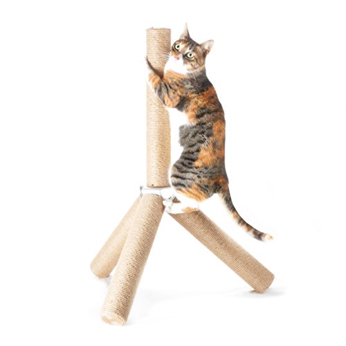 [NEW] 4CLAWS Jute Tripod Scratching Post 30",White,30 x 21 x 21 in