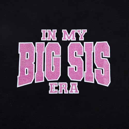 Image of Big Sister Shirts for Girls in My Big Sis Era T-Shirt Oversized Kids Sparkly Graphic Short Sleeve Outfits