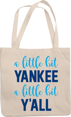 A Little Bit Yankee, A Little Bit Y'all Southerner Slang Quotes & Sayings Reusable Tote Bag, Decor, Kitchen Accessories, Things & Southern Pride Gifts For Men & Women Of South United States