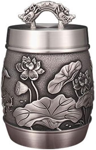 Tea Can Tea Storage Pure Tin Tea Cans, Tea Sealed Cans, Household Sealed Tea Storage Cans for Serving Ground Coffee, Tea, Sugar (B)
