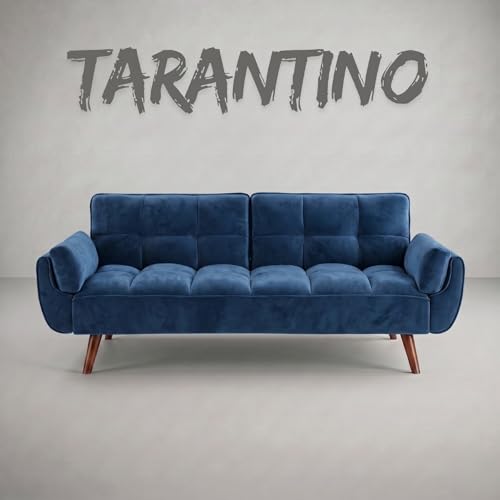 Image of Tarantino 3-Seater Convertible Sofa Cum Bed | Modern Tufted Upholstered Folding Sleeper Sofa for Living Room | High-Density Foam Comfort | Space Saving Couch Bed for Home (Blue)