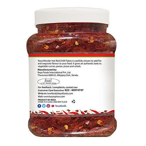 Image of Keya Red Chilli Flakes - 300g | Crushed Red Chili for Bold, Spicy Flavor | Perfect for Cooking, Seasoning, and Garnishing | Ideal for Pizzas, Pastas, Indian and Mexican Dishes | 300g