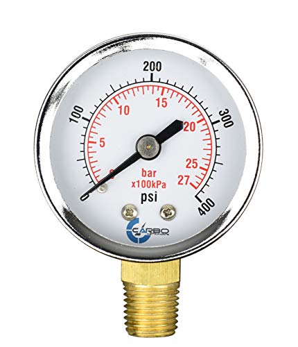2" Pressure Gauge, Chrome Plated Steel Case, Dry, 0-400 psi/kPa, ...