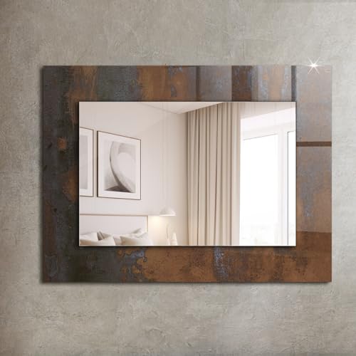 Miroir cadre imprimé métal rouillé Tulup 80x60cm horizontal vertical - 3