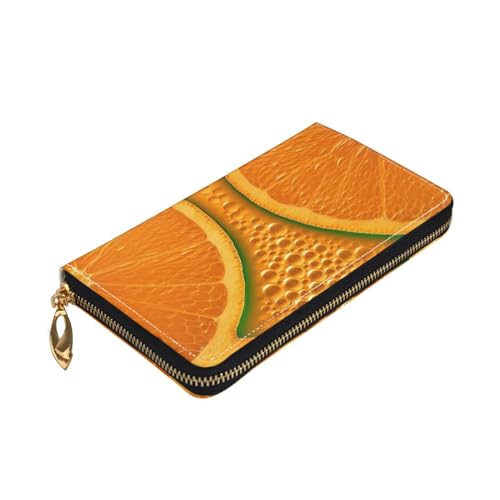 Orange texture picture Women's Wallet Large Capacity Credit Card Holder Zip Phone Clutch Ladies Travel Purse3