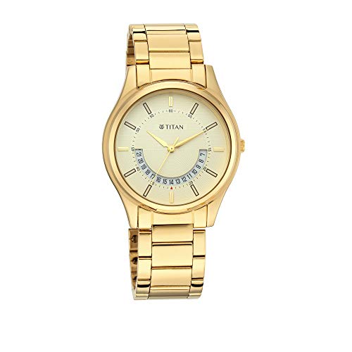Titan Lagan Collection Analog Yellow Dial Men’s Watch-1713YM06