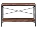 HOMISSUE 2 Shelf Industrial Vintage Hall Sofa Table, Console Sofa Entryway Table with Lower Storage Shelf, Brown Finish, 1-PC