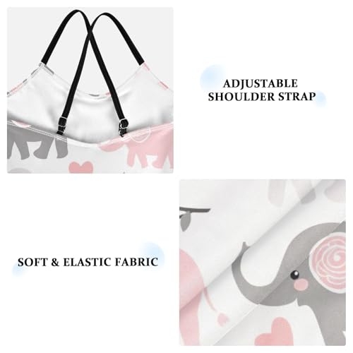 Cute Elephant Pink Flower Girls One Piece Swimsuit Beach Swimwear 208586153