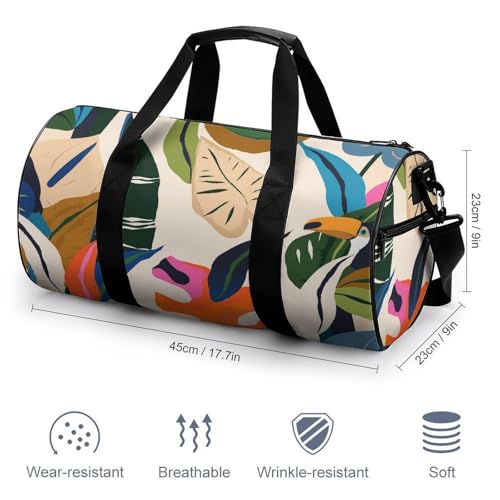 Sac week-end feuille colorée duffel bag de gym compact