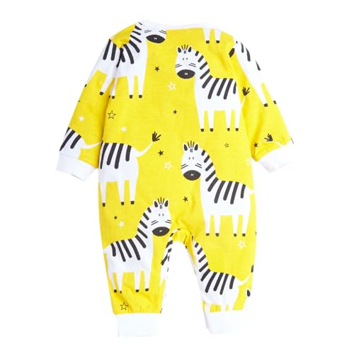 Image of Hopscotch Kids Unisex Cotton Animal Print Full-Sleeve Romper
