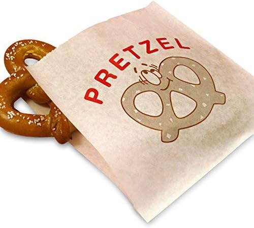 Panda Party Supplies Wax Paper Color Printed Pretzel Vendor Vending Bakery Bags - Pack of 250