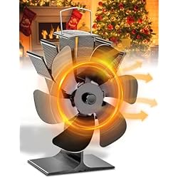 Ventilador Chimenea Amazon KAEFUYS Ventilador Estufa Leña Ventiladores para Chimeneas con 6 Aspas Energía Térmica Circulación de Aire Caliente Funcionamiento Silencioso Ventilador no Eléctrico para Estufa de Leña/Gas/Pellets