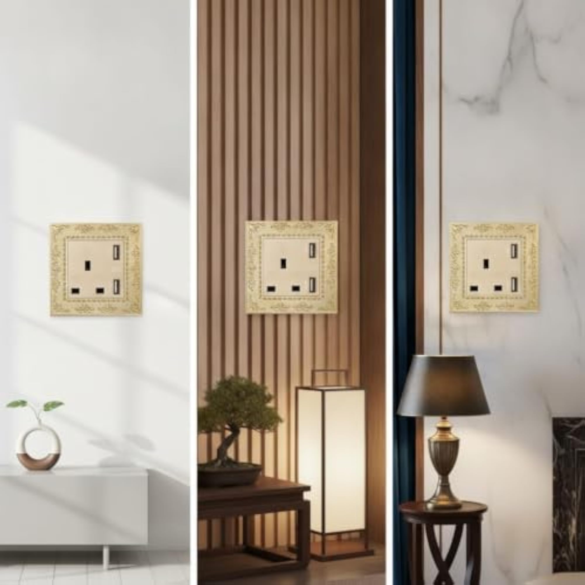 Vintage Wall Socket with USB Ports