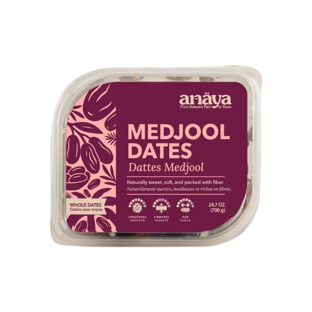 Anaya Premium Medjool Dates 700g – Fresh, 100% Natural, No Added Sugar, Gluten‑Free, Additive‑Free, Non‑GMO, Vegan & Halal Healthy Snack – Premium Dates from the Madinah, Saudi Arabia