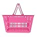 Hemobllo Canasta de Compras Cesta de Compras de Plástico Cesta de Almacenamiento de Mercancías Portátiles de 16 Late con Manijas para Tiendas de Supermercados Minoristas ( ROSY )