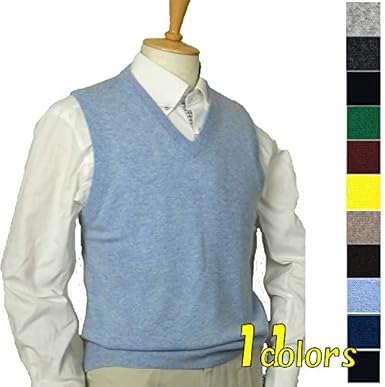 Amazon メンズ カシミア100 Vベスト 選べるオリジナルの１１色 ベスト 通販