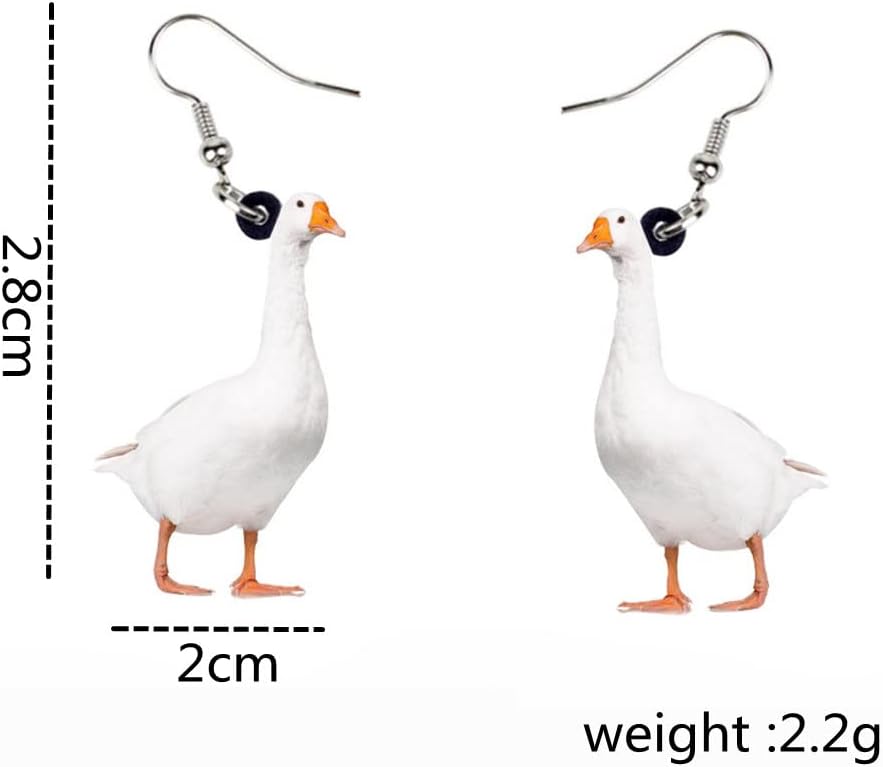 Funny Cute Goose Drop Earrings Novelty Quirky Lovely Animals Dangle Earrings Farm Pet Jewelry for Women - Image 3