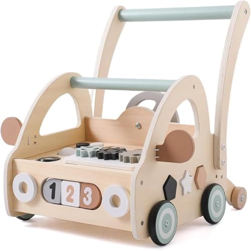 FUMAOYU手押し車 赤ちゃん 、幼児用ツールテーブル、木製 ベビーウォーカー 多機能 手押し車 男の子と女の子の1歳誕生日 プレゼント ボックス 手押し車 赤ちゃん キッズワゴン ベビーウォーカー ワゴントイ おもちゃ収納 つかまり立ち 知育玩具 歩行