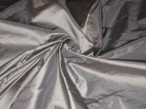 Tissu taffetas de soie argenté TAF31 en 137cm idéal pour vos robes de soirée uniques