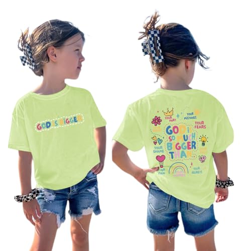 Image of Sulayesh Girls Cute Christian Shirts Jesus God Faith Bible Verse Tshirt for Kids Religious Inspirational Graphic Tees Tops