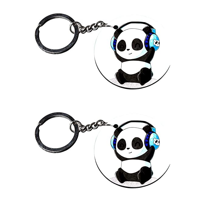 Music Panda keychains for girls stylish panda Printed Keyring & Keychain-image-43