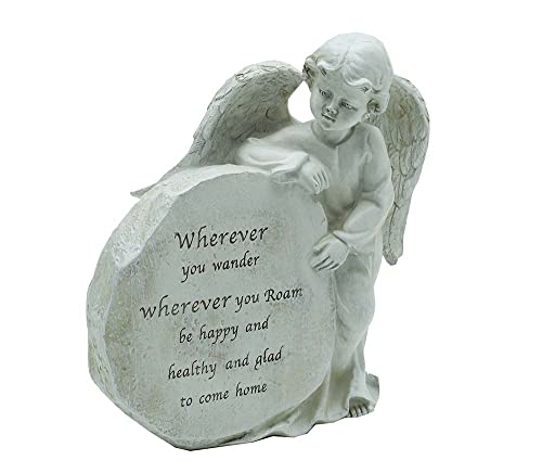 Osiris Trading UK Memorial Graveside Peaceful Angel Plaque Sculpture Grave Garden Ornament Wherever You Wander - Image 2
