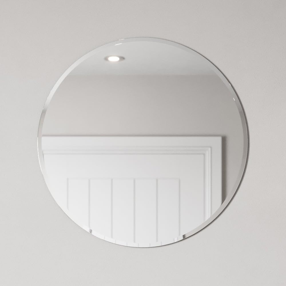 Artis Artis® 500Mm Bevelled Edge Round Bathroom Mirror Frameless Vanity Mirrors Wall Mounted 4Mm Mirrored Glass
